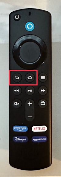 a remote control with a red button on it